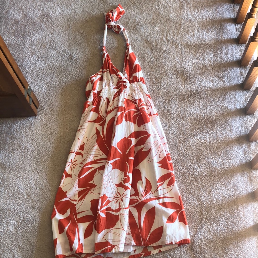 Orange and white Hawaiian dress